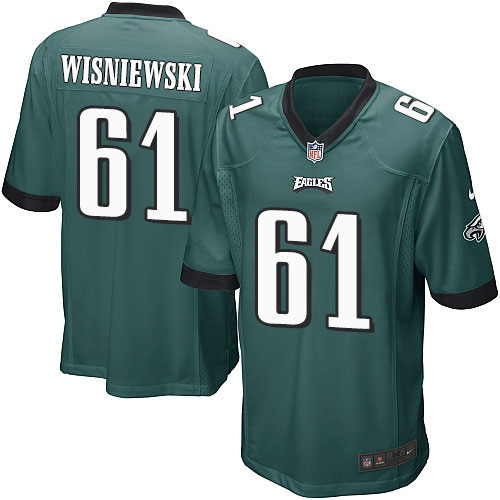 Men's Game Stefen Wisniewski Nike Jersey Midnight Green Home - #61 NFL Philadelphia Eagles